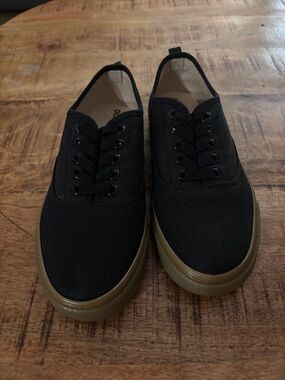 Boy’s Casual Black Canvas Sneakers with Gum Sole